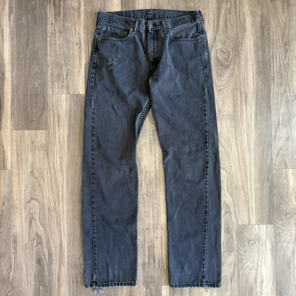 Vintage Y2K Levi’s 505 Jeans Men's Size 34x34 Straight Leg Black Denim Faded